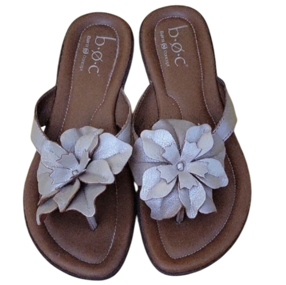 b.o.c Silver Floral Sandals